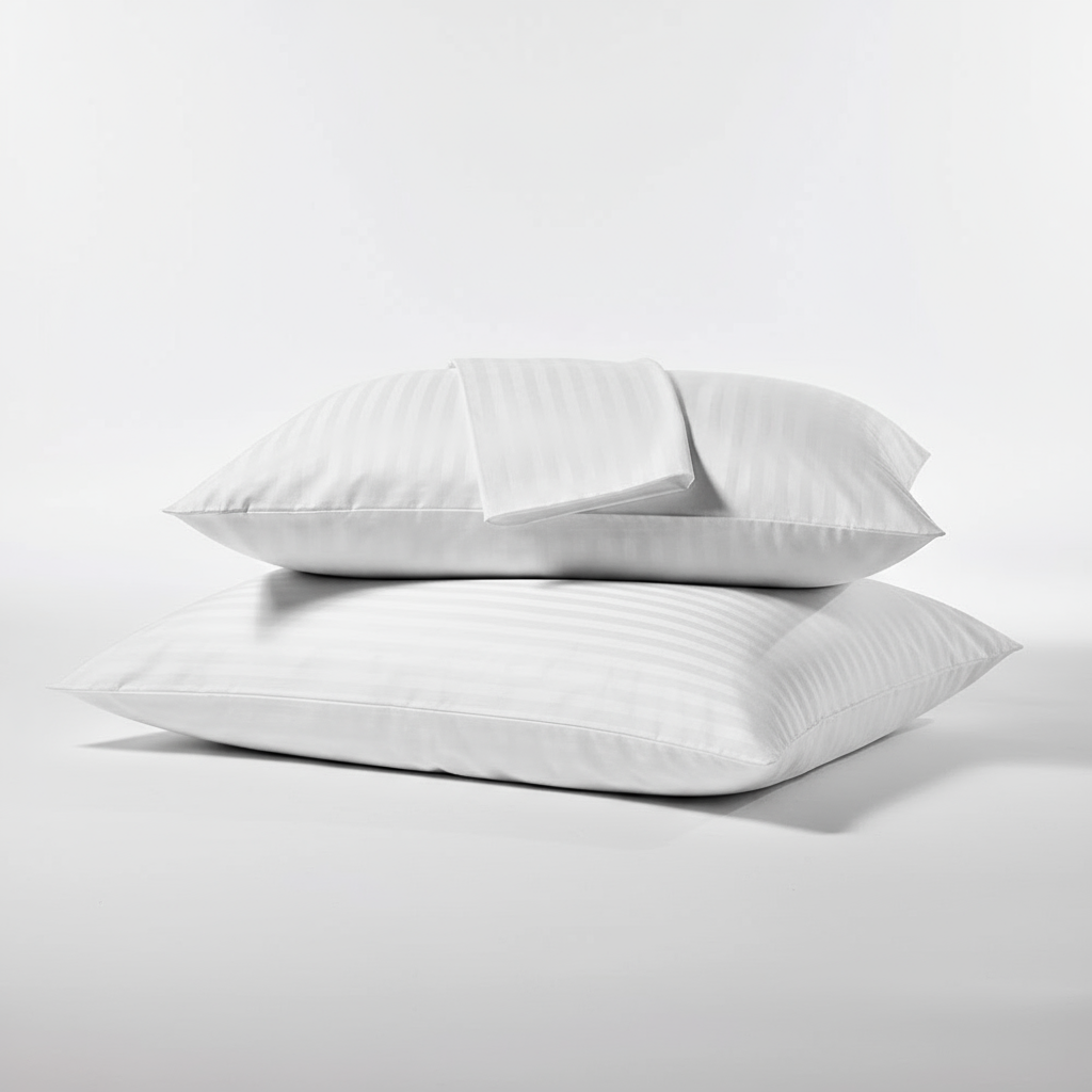 كفر مخدة مقلم (قطعتين) | ستان + قطن