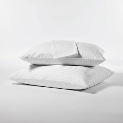 كفر مخدة مقلم (قطعتين) | ستان + قطن