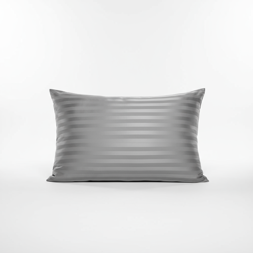 كفر مخدة مقلم (قطعتين) | ستان + قطن